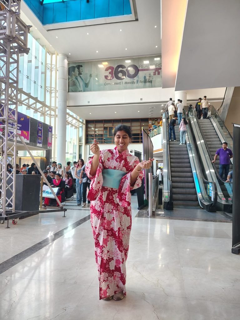 Ananya Mukesh wearing Yukata during Social Con (2-day festival) at Gurugram, Haryana, India in April 2026
